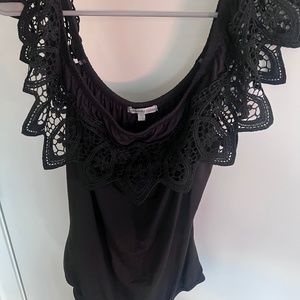 Off the shoulder lace bodysuit